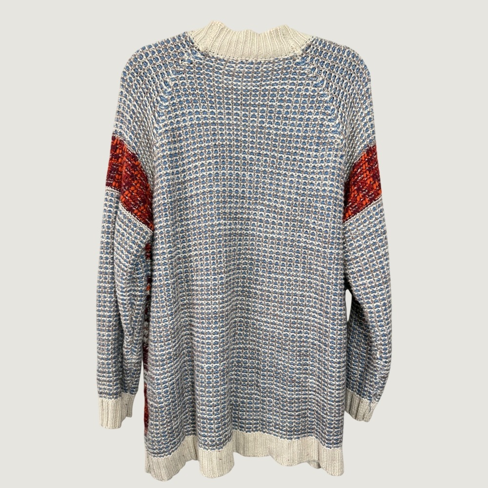Maurices Womens XXL Open Front Cardigan Fair Isle Chunky Knit Sweater Blue - Picture 5 of 7